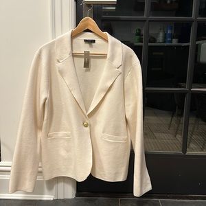 J Crew Camille Shrunken Sweater Blazer Cream XL